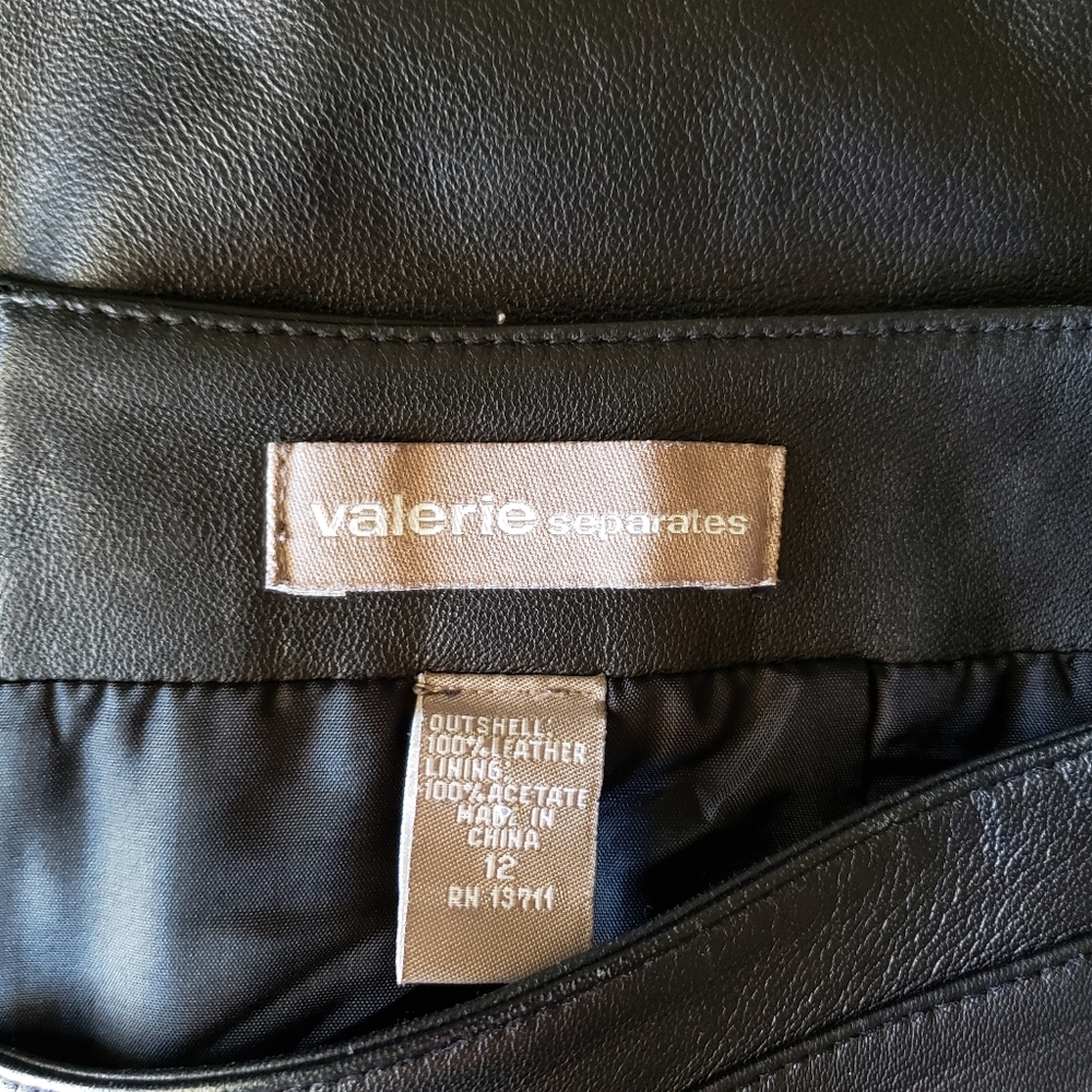 Valerie Separates Black Leather Pencil Skirt 12 - Picture 7 of 7